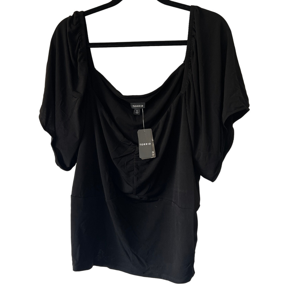 Torrid Women's Plus Size Black Studio Knit Smocked Back Crop Top - Size 6 - NWT